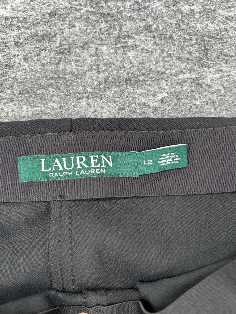 Lauren Ralph Lauren Black Pull-On Ankle Pants Size 12 Stretch Slim Career - Picture 2 of 11